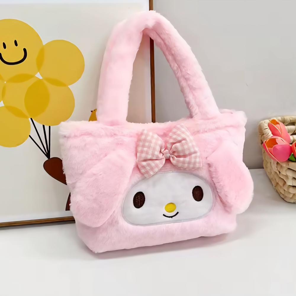 Cute Pink Plush Character Handbag - Picture 4 of 5